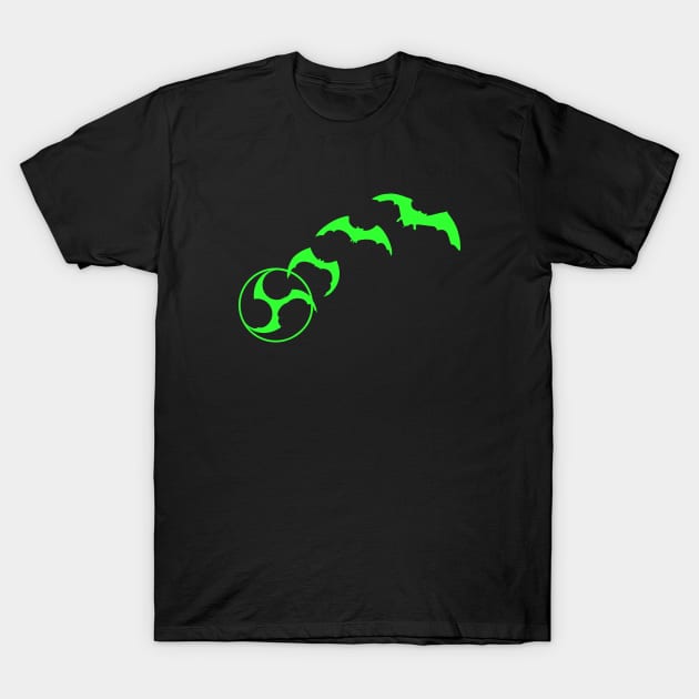 Bat Mitsudomoe lime T-Shirt by Austin Taiko